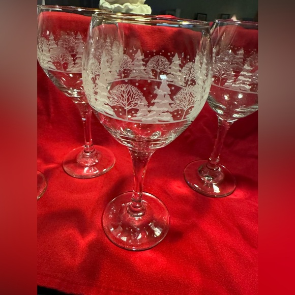 Vintage Libbey Arby’s etched Winter wonderland glasses-set of 5 - Picture 6 of 8